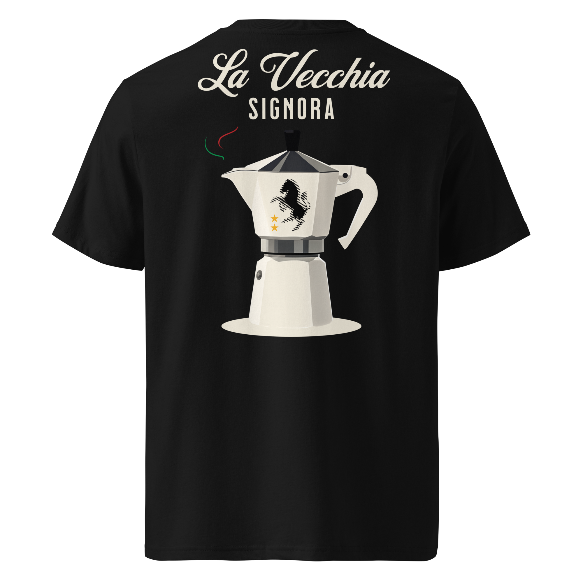 La Vecchia Signora Moka Pot Tee – Italian Football x Espresso Culture Shirt