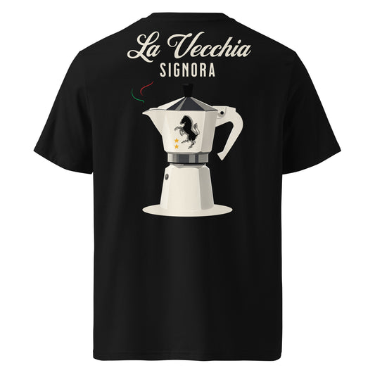 La Vecchia Signora Moka Pot Tee – Italian Football x Espresso Culture Shirt